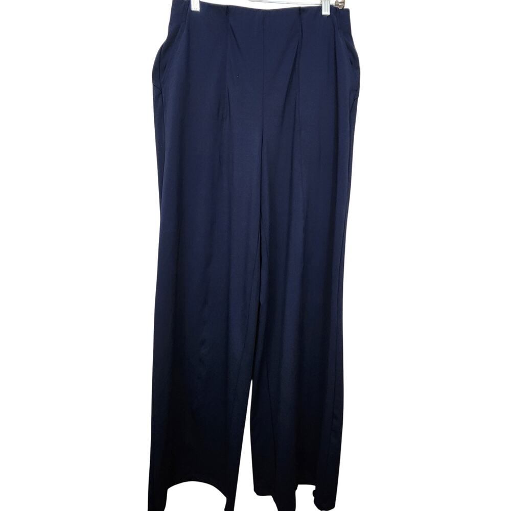 Old Navy Active High-Waisted PowerSoft City Wide-Leg Pant Pleat Navy SZ LT Tall
